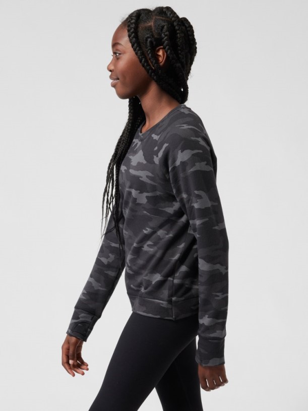 REi Co-op IE Athleta Cross Your Fingers Sweatshirt Girls Black Camo