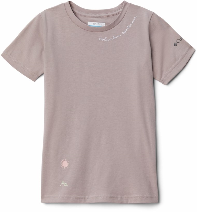 REi Co-op IE Columbia Sweet Pines Graphic T-Shirt Girls Mauve Vapor Hills