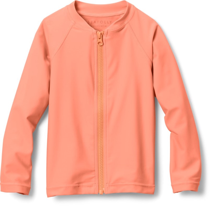 Seafolly Sweet Summer Long-Sleeve Zip-Front Rashie Girls REi Co-op IE Papaya