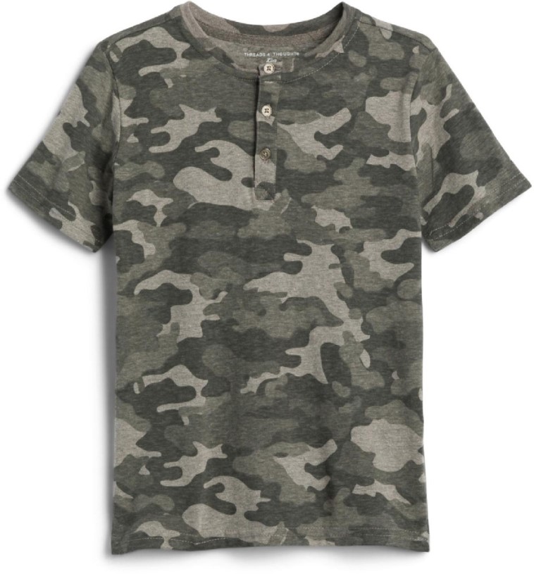 Threads 4 Thought Cvc Camo Henley Shirt Kid Grey REi Co-op IE