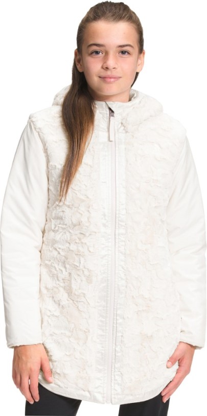 REi Co-op IE The North Face Printed Reversible Mossbud Swirl Insulated Parka Girls White