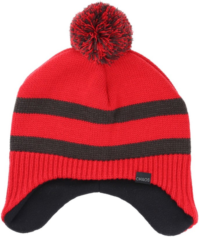 Chaos Striped Earflap Hat Kid REi Co-op IE Red