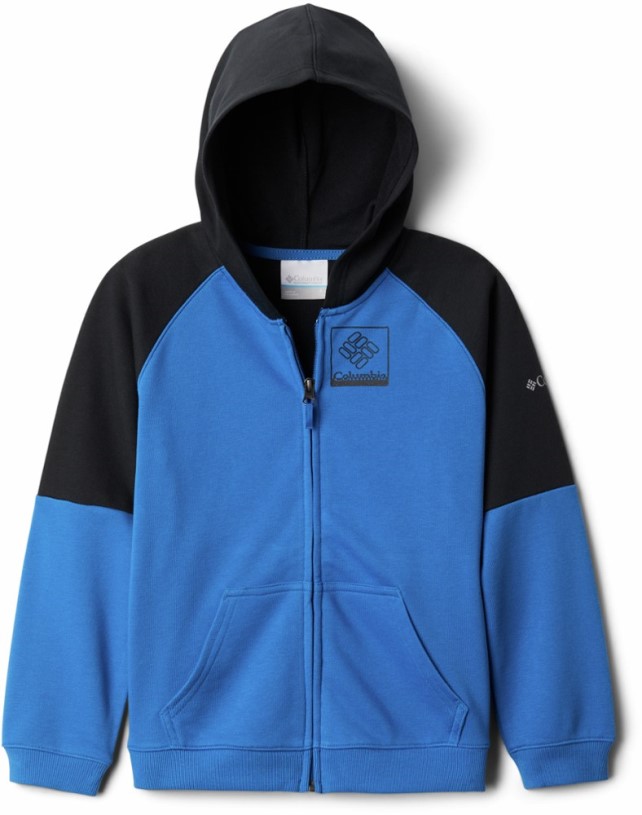 REi Co-op IE Black Columbia Branded French Terry Full-Zip Hoodie Bright Indigo/Black Kid