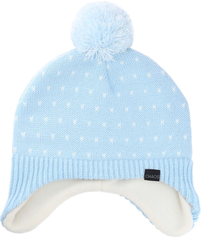 REi Co-op IE Chaos Polka Dot Earflap Hat Kid Blue